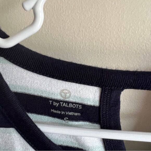 T by Talbots White Striped Lightweight Pullover Sweater - Picture 3 of 5